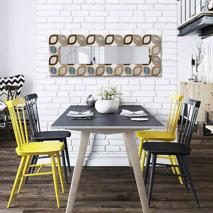 Wallity Espejo Decorativo 40x120 cm, Ref. 40120YMA-30, con Espejo de Cristal 20x100 cm y Marco de Madera